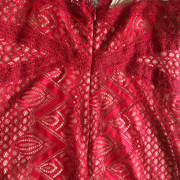 Guess NWOT Long Red Net Dress - Picture 14 of 16